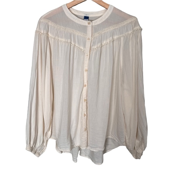 Old Navy Oversized Crochet Pom-Pom Dolman-Sleeve Blouse for Women Size Large - Picture 3 of 13